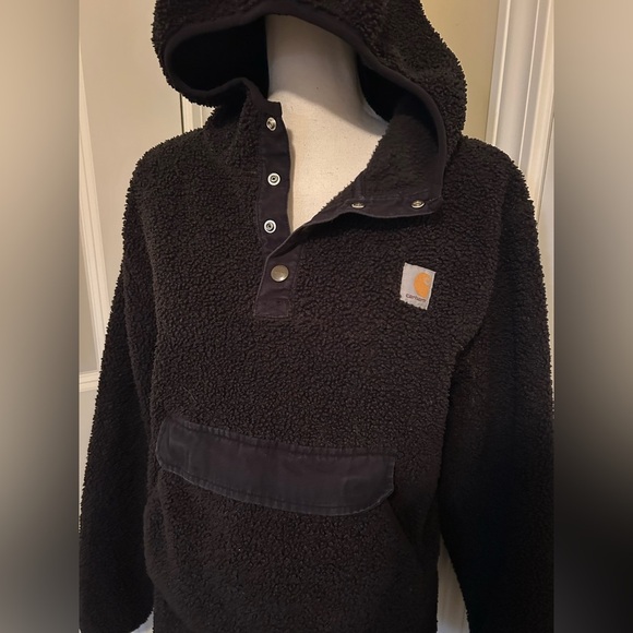 Carhartt Black Hooded woman’s Teddy jacket with hood - Picture 2 of 4